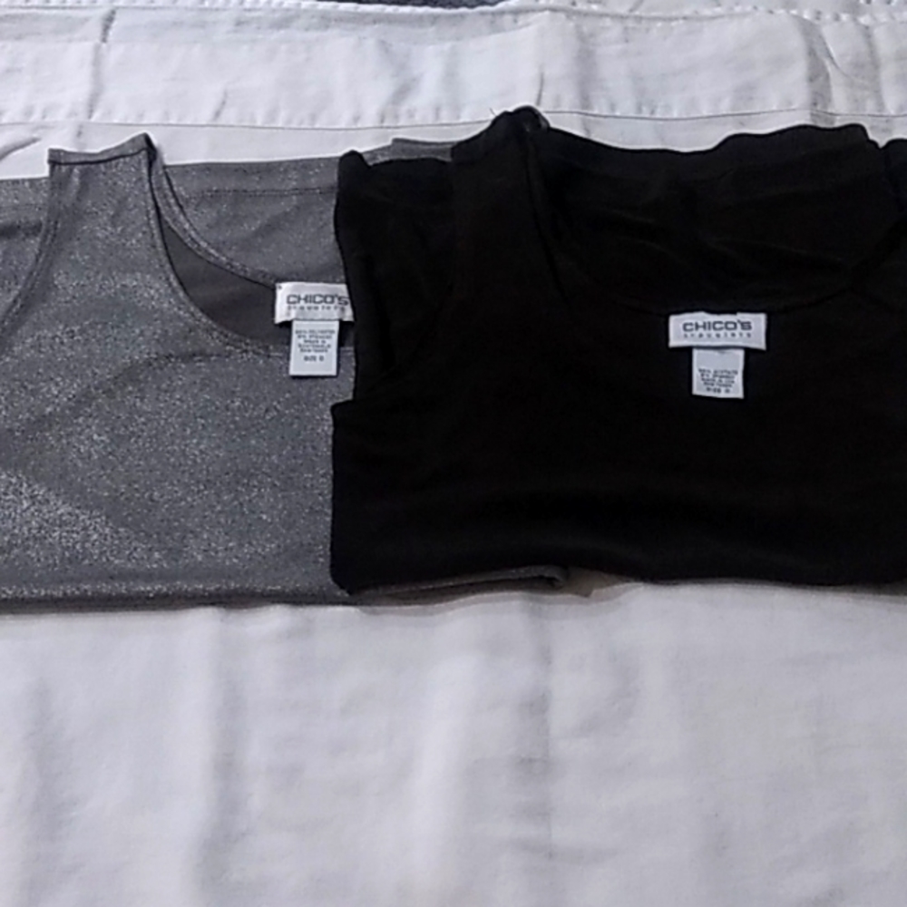 GUC Chico's tank tops size 0 silver and black